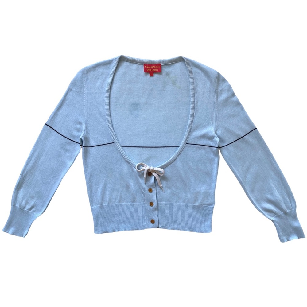 Vivienne Westwood Red Label Blue Scoop Neck Cardigan